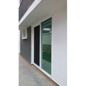 SINGLE PANEL SECURITY SCREEN DOOR FOR DOUBLE SIDE OPENING GLASS